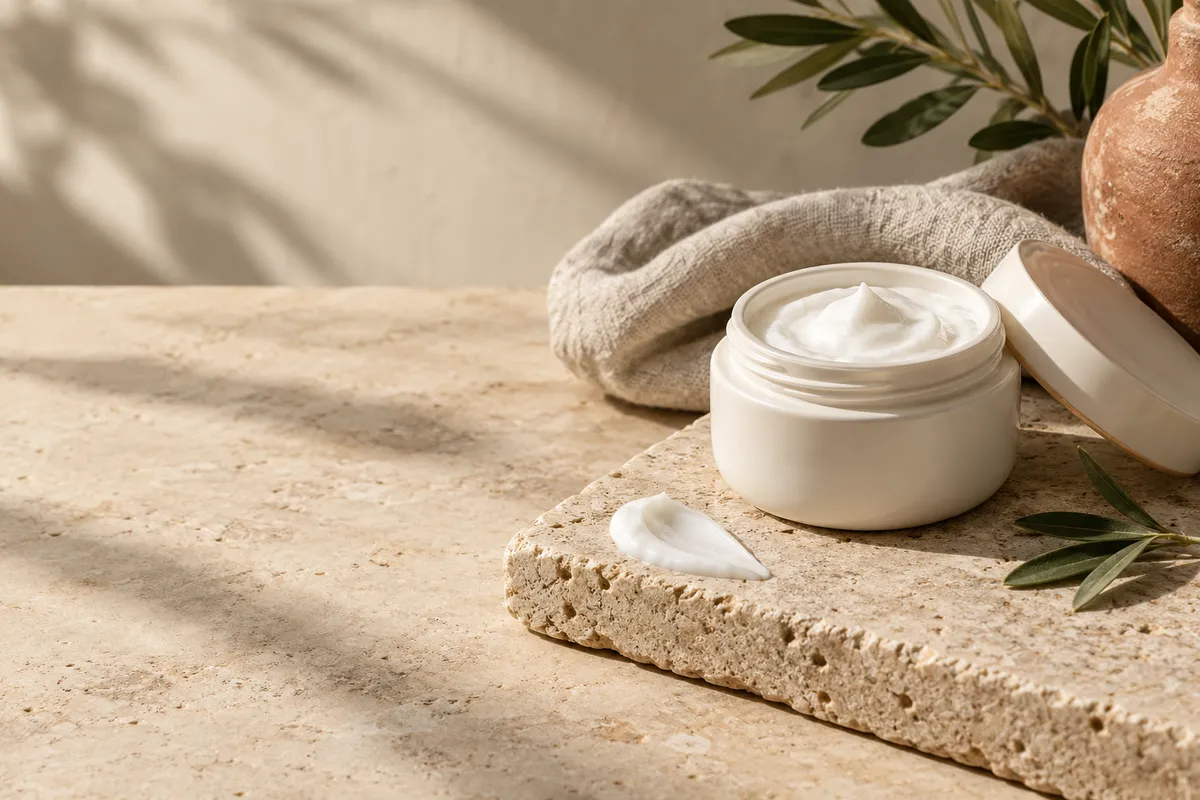 Original editorial illustration of generic moisturizer and cream texture